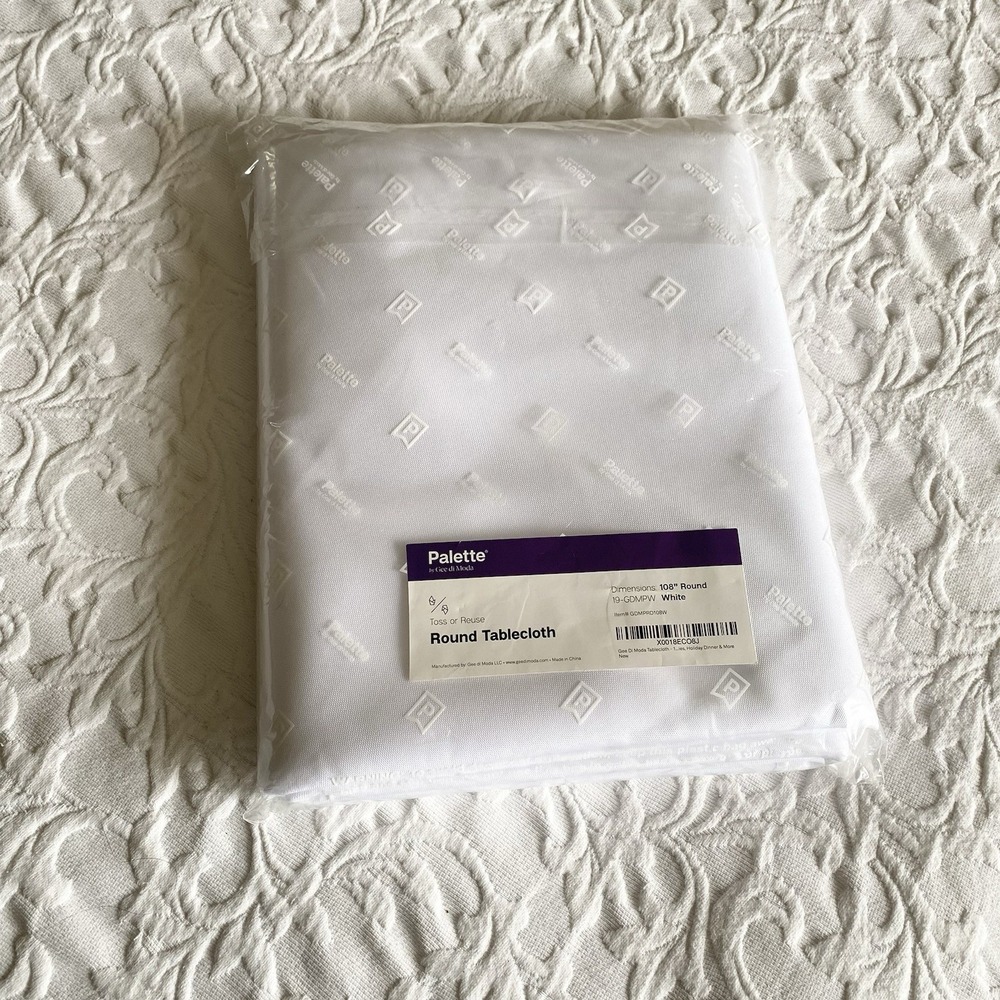 Gee by Moda Palette 108" Round White Tablecloth Party Wedding Event Washable